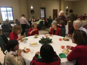 Chirstmas dinner after church in 2019