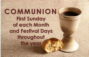 Communion cup and bread